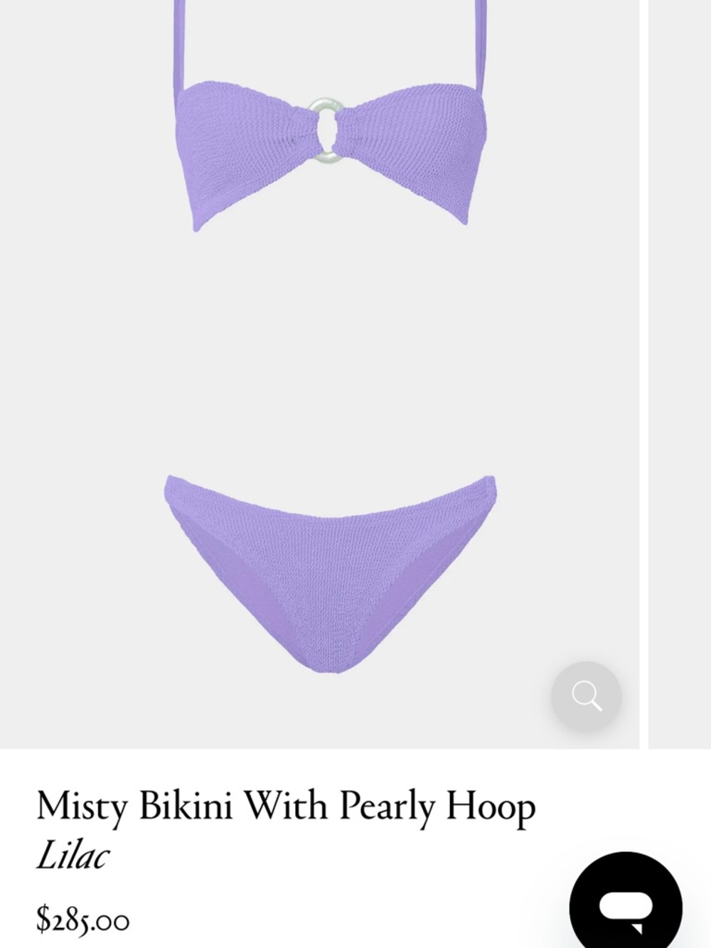 Hunza G - Misty Bikini with pearly hoop - Lilac